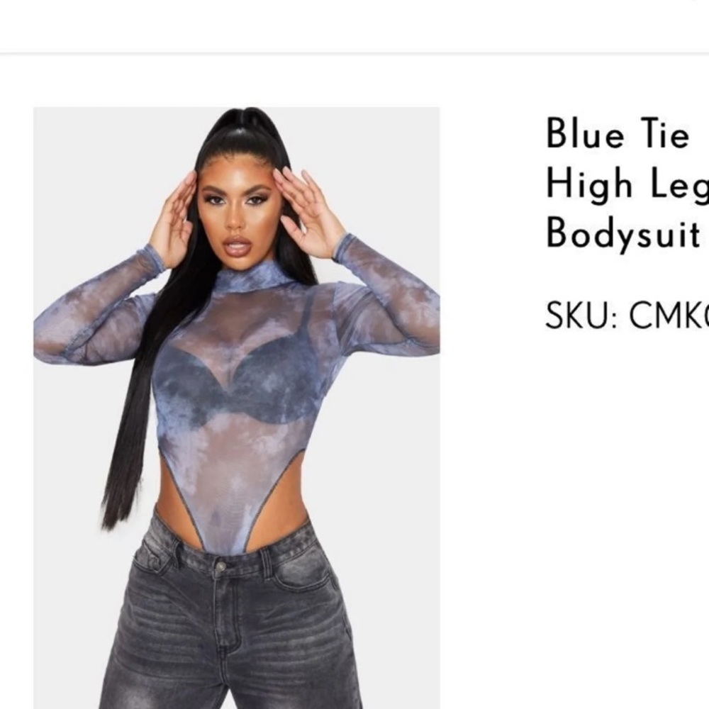 Blue tie-dye bodysuit